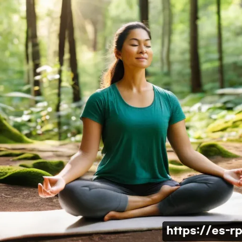 장소 기반 자연 명상을 위한 필수 아이템 - **Prompt:** "A serene woman in her early thirties meditates peacefully in a sun-dappled forest clear...